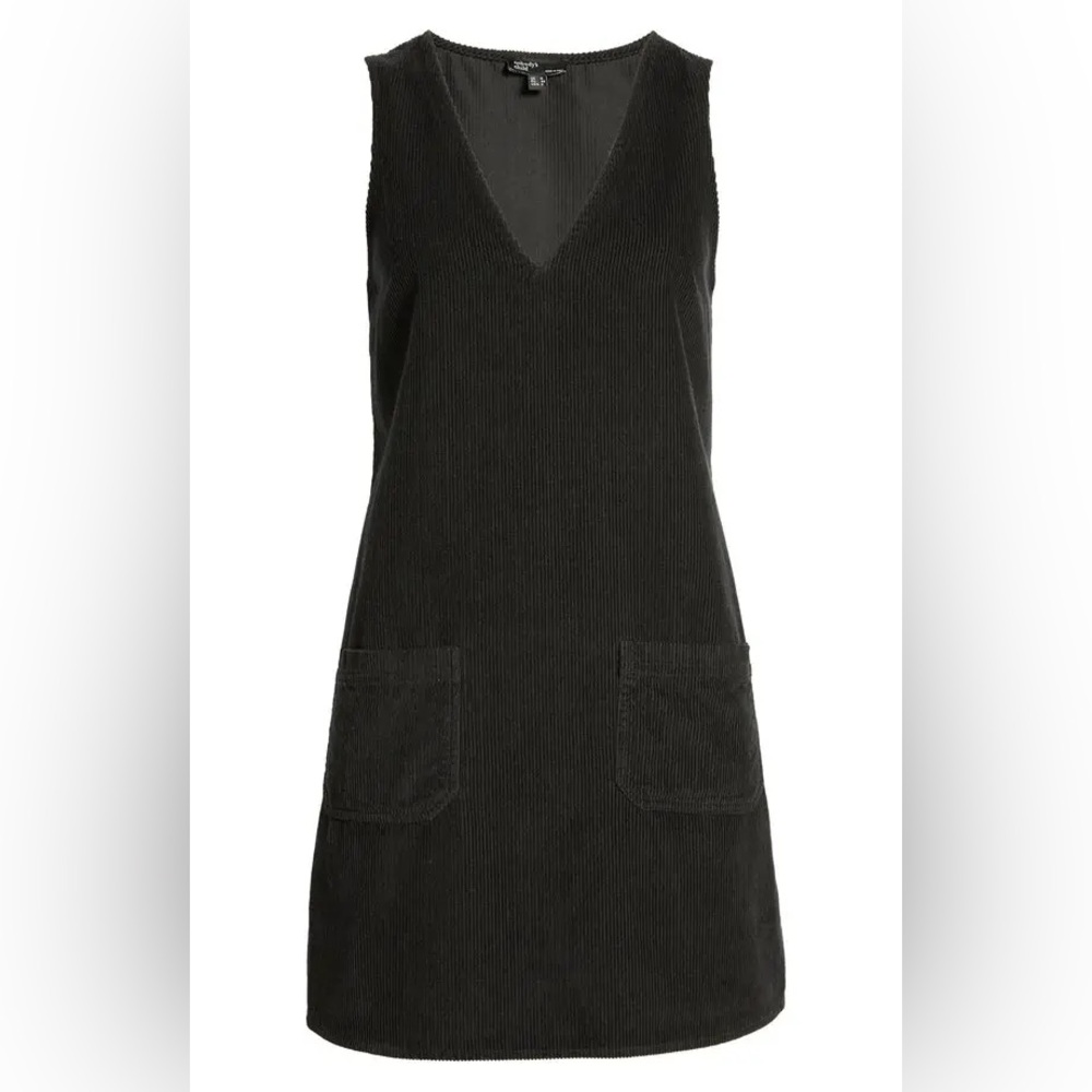 Nobody’s Child Black Sleeveless Corduroy mini Dress